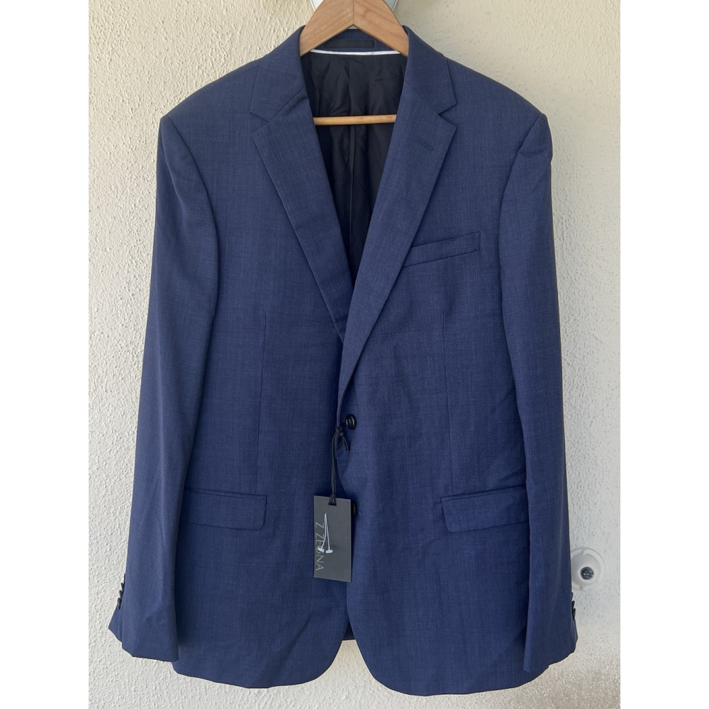 NWT Ermenegildo Z Zegna Drop 8 Blue Wool Blazer Sport Coat Men IT 58R US 48R